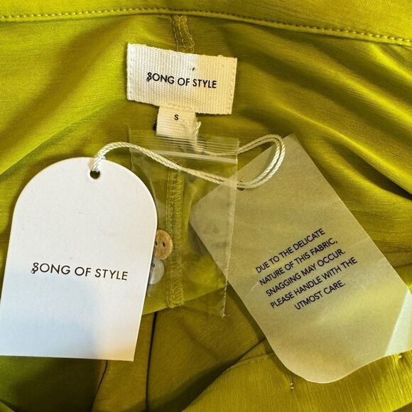 NWT Song Of Style Noma Midi Dress in Chartreuse - Picture 8 of 9